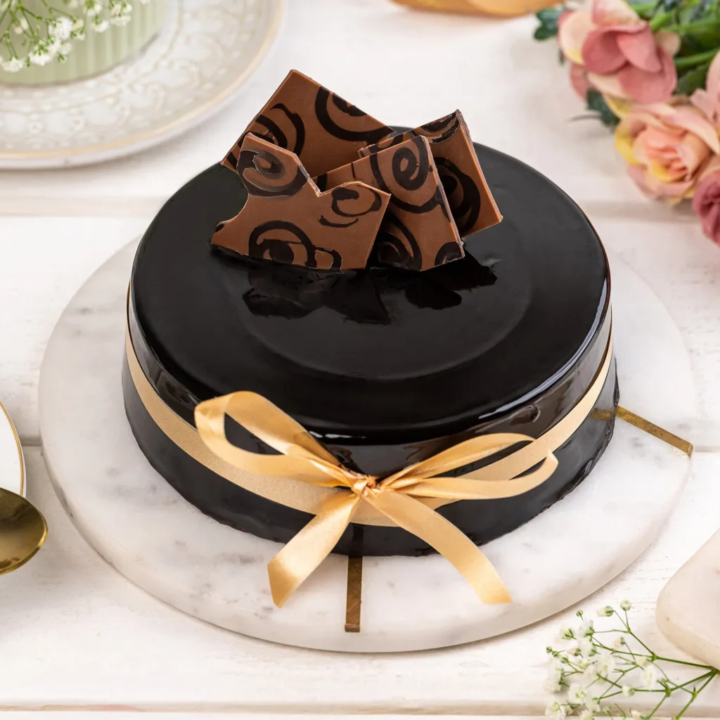 Decorated Chocolate Truffle Cake
