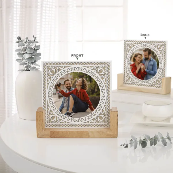 Personalized Scrylic Frame with Wooden base